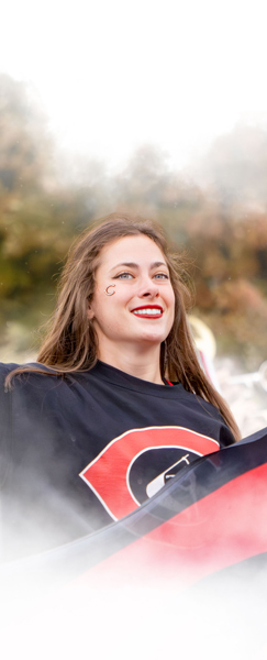 A color guard performer