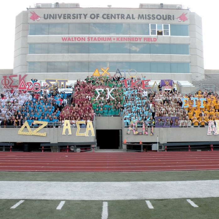 Greek Week students in stadium